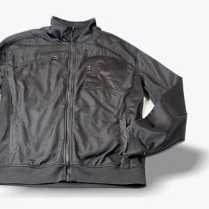 ECKO UNLTD Track Jacket Full Zip Up Mens Medium Black Perforated 80s Style‎